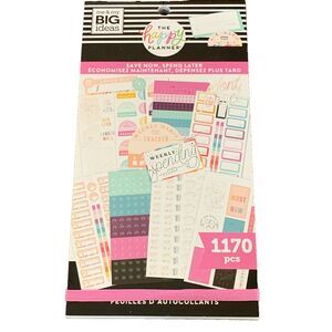 The Happy Planner Sticker Book Save Now Spend Later Budget 1170 Pieces Stickers